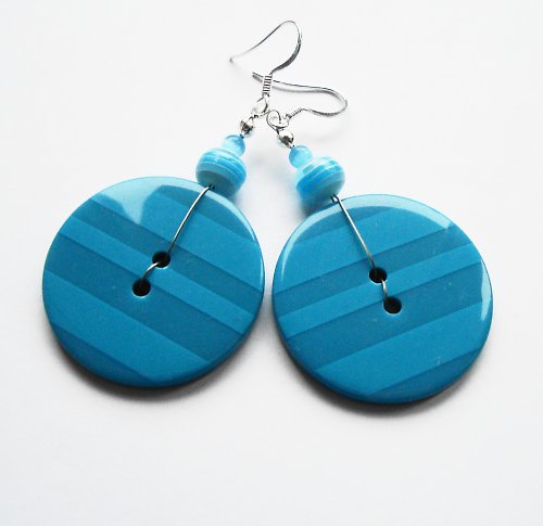 Big Blue Buttons - striped — foto 1