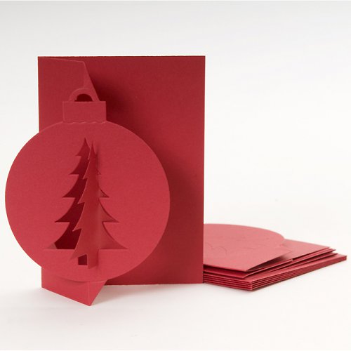 3D Card Blanks (Bauble) Red -scrapbook — foto 1