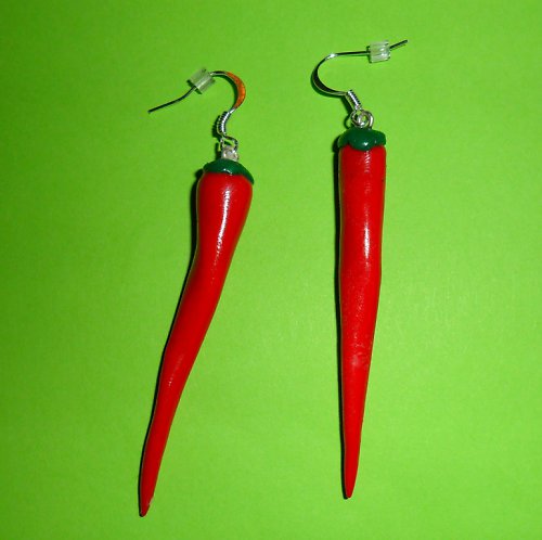 Naušnice chilli papričky — foto 1
