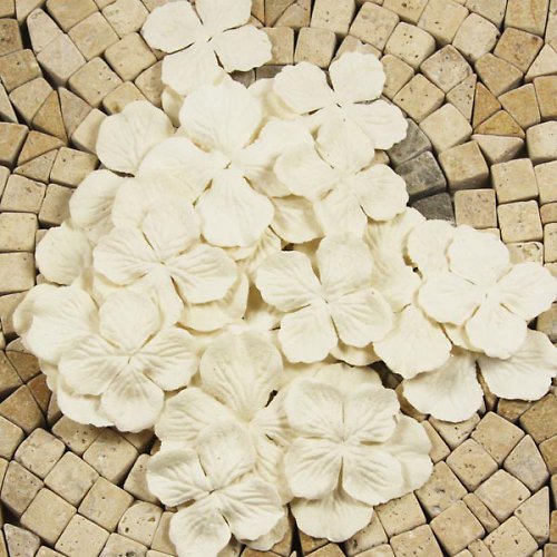 Papírové kytičky 24 ks - WHITE Hydrangea — foto 1