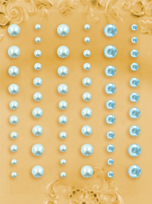Samolepící kamínky PEARLS Blue 60 ks — foto 1