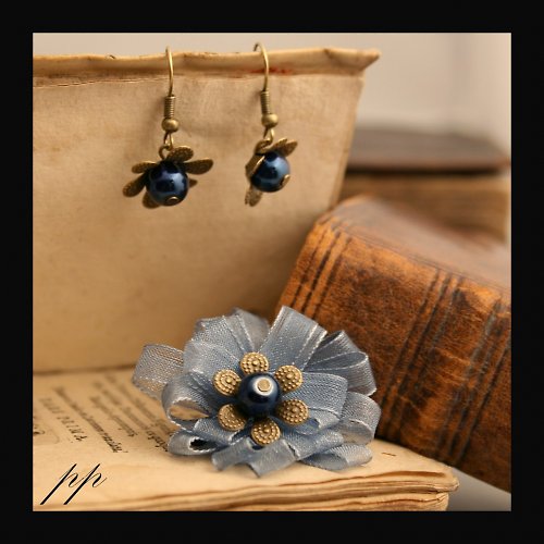 Gris et bleu - broche — foto 1