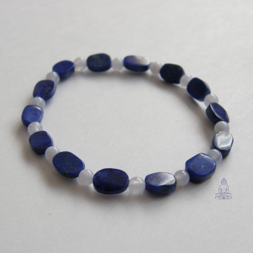 Náramek - lapis lazuli + chalcedon — foto 1