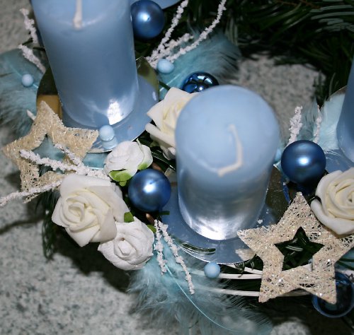 Adventní věneček modrobílý — foto 1