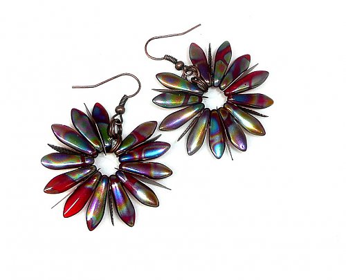 Naušnice : " Marguaritas dark red " - na přání — foto 1