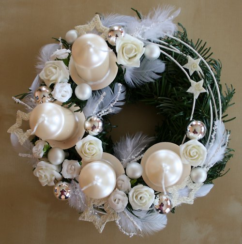 Adventní věneček bílý — foto 1