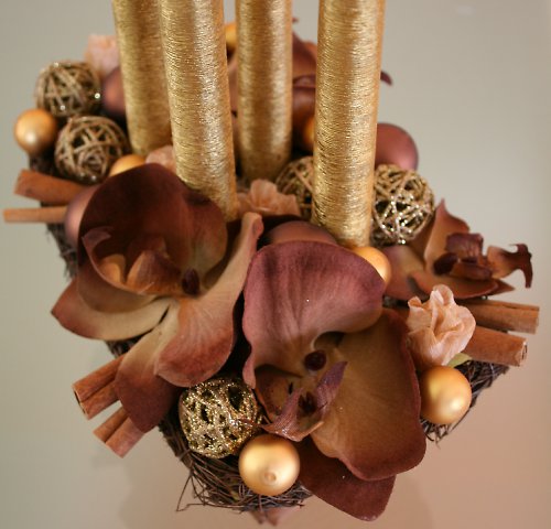 Adventní svícen zlatohnědý — foto 1
