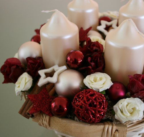 Adventní svícen vínovokrémový — foto 1