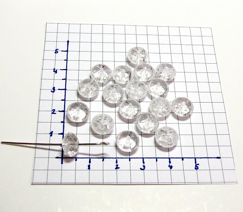 Práskané, bílé korálky, 9 mm, 15 ks, placička — foto 1