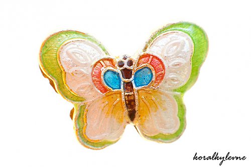 Motýl zelený cloisonne — foto 1