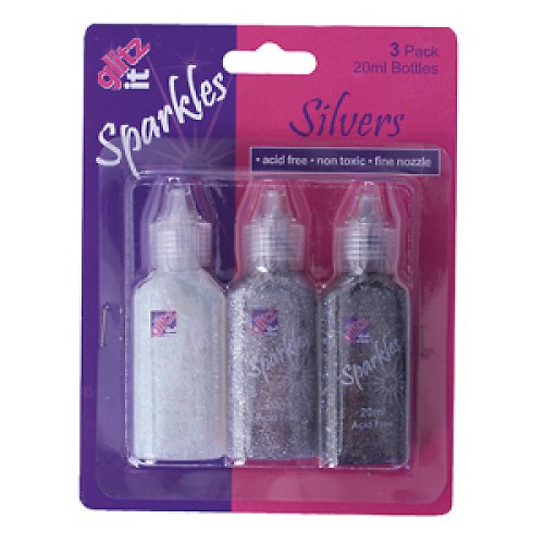 Sparkles 3 pack 20 ml - SILVER s glitry — foto 1