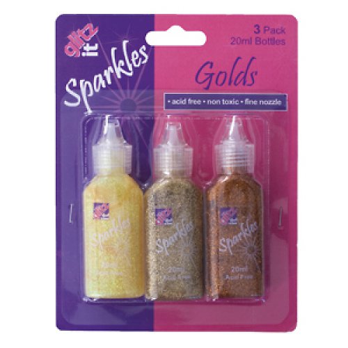 Sparkles 3 pack 20 ml - GOLD s glitry — foto 1