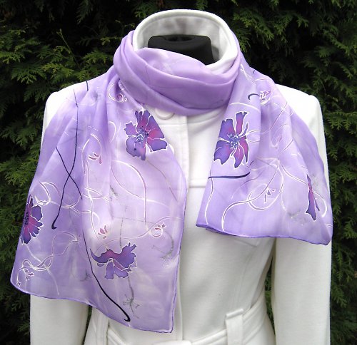 EVEMODE - hedvábný šál "Flower Lady" — foto 1