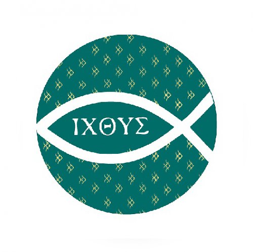 Placka ICHTHYS modrozelená — foto 1