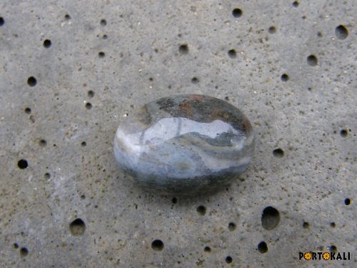 Jaspis - kabošon modrošedý 1,7 cm — foto 1