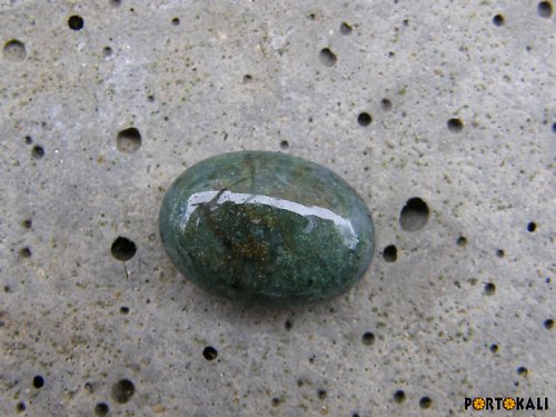 Jaspis - kabošon modrozelený 1,7 cm — foto 1