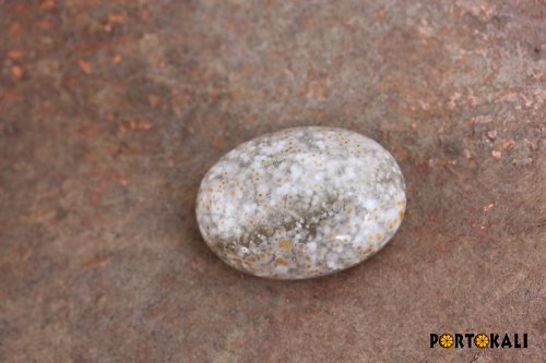 Jaspis - kabošon šedý 1,7 cm — foto 1