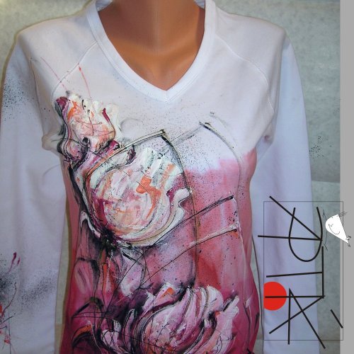 Triko dámské, "VELKÉ KVĚTY", XL — foto 1