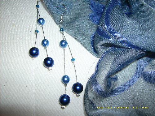 Modrá elegance - náušnice — foto 1