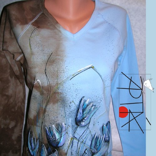 Triko dámské, "TULIPÁNY", L/ XL — foto 1