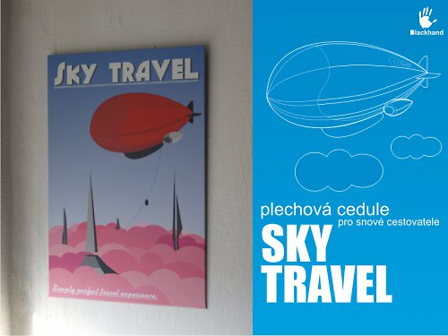 Sky travel - plechová cedule — foto 1