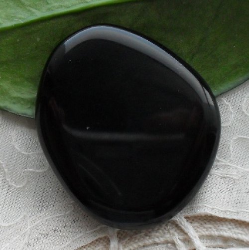 Obsidián stříbrný40x34mm — foto 1