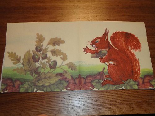Ubrousek na decoupage - veverka