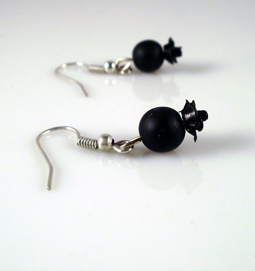 Little black rose - náušnice — foto 1