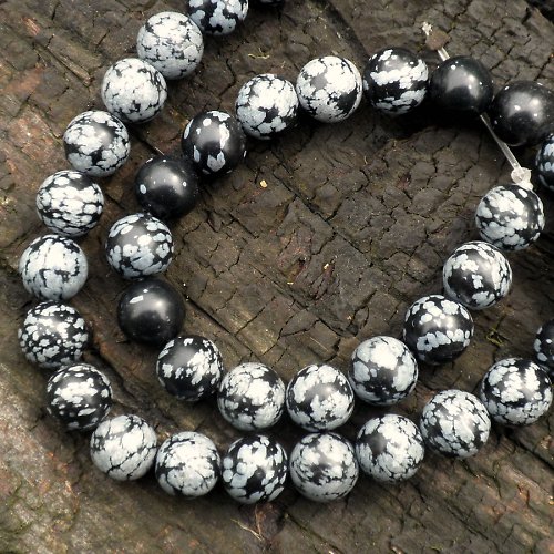 Vločkový obsidián 10mm (2ks) M341 — foto 1
