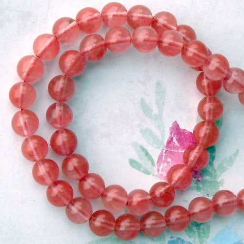 Cherry quartz 8mm - 4ks — foto 1