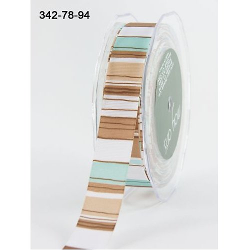 Stuha May Arts - STRIPES Brown/Light Blue — foto 1