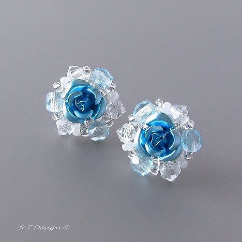 Náušničky Blue Rose...