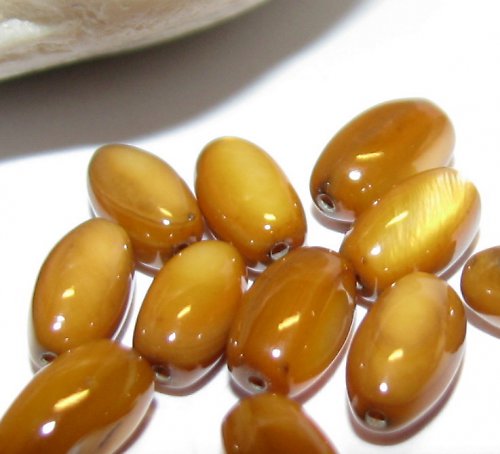 PER851 Perleť - rýže 8x5 mm / amber/2ks/ — foto 1