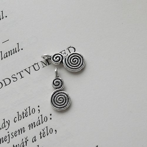 Spirálka tibetské stříbro - 2 ks — foto 1