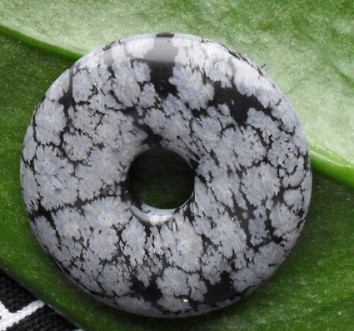 Obsidián vločkový donut 30mm — foto 1