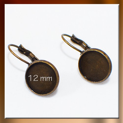 1 pár - visací náušnice - bronzové (12mm) L028 — foto 1