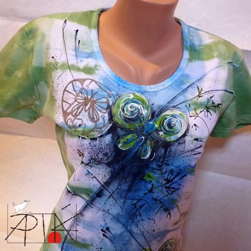 Triko "Listy a motýl", XL, rezervace — foto 1