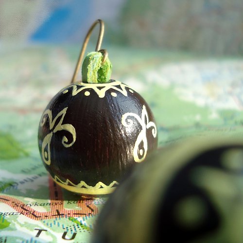 Uzbekistán - malované náušnice — foto 1