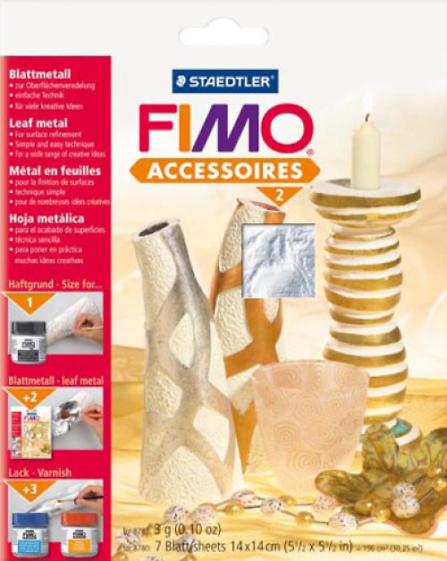 Fimo kovové plátky - stříbrné — foto 1