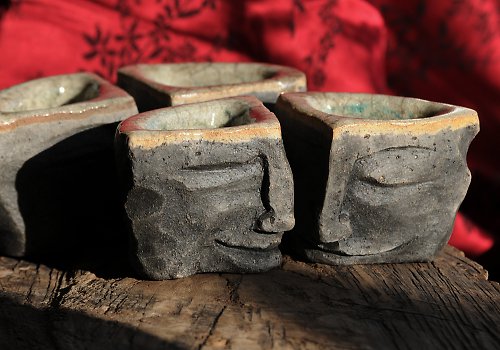 RAKU - set 4 štamperlíkov — foto 1