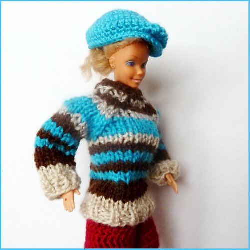 Pruhovaný svetr pro Barbie - 50% SLEVA — foto 1