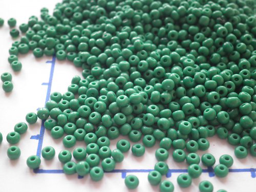 3 mm, tm.zelený rokajl,10gr — foto 1