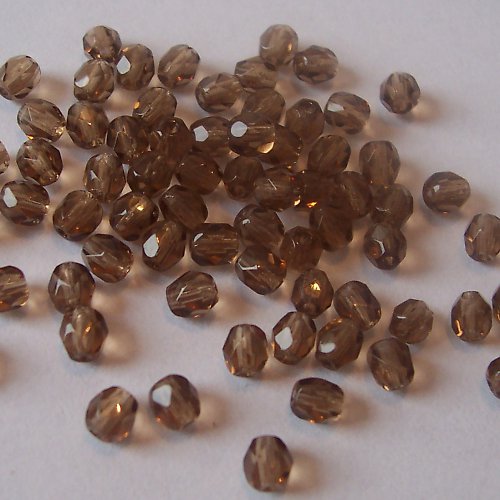 Broušené ohňovky - 40 ks, 4 mm, hnědá — foto 1