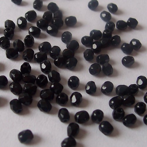 Broušené ohňovky - 50 ks, 3 mm, černé — foto 1