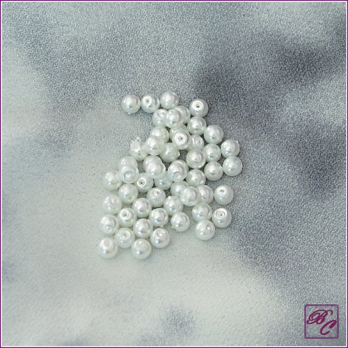 Voskované perly 4 mm, bílá (50ks) — foto 1