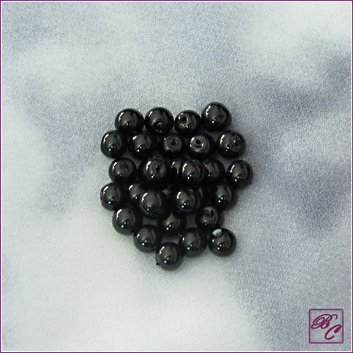 Voskované perly 6 mm, černá (30ks) — foto 1