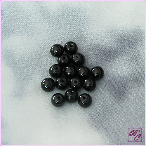 Voskované perly 8 mm, černá (15ks) — foto 1