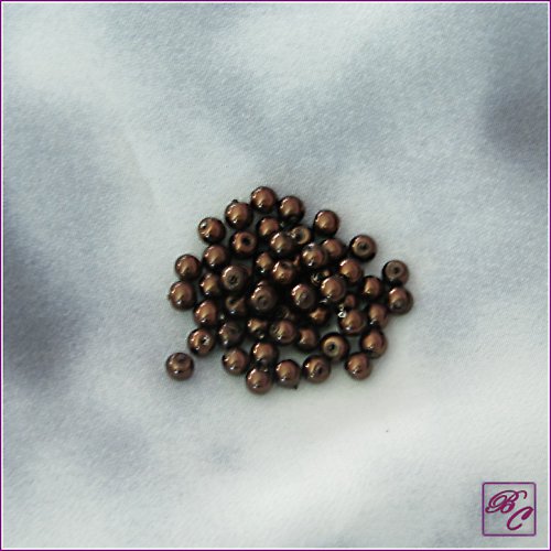 Voskované perly 4 mm, hnědá (50ks) — foto 1