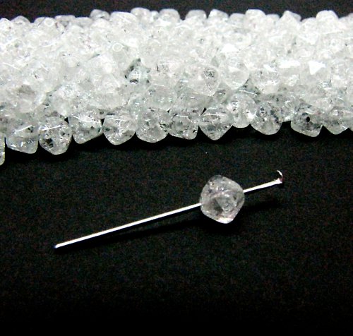 Práskané, bílé korálky, 6mm, 30 ks, lampičky — foto 1