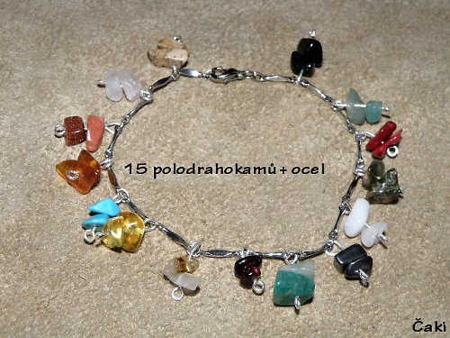 15 polodrahokamů + ocel — foto 1